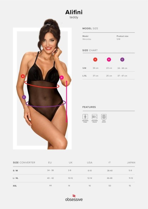 Erotyczne czarne body z siateczki sex alifini l/xl
