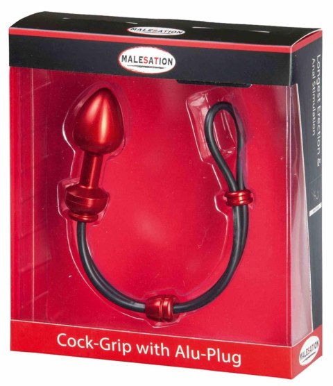 MALESATION Cock-Grip with Alu-Plug medium, red MALESATION Cock-Grip with Alu-Plug medium, red