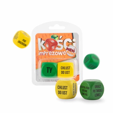 Zabawka kości imprezowe imieninowe różne kolory Zabawka kości imprezowe imieninowe różne kolory