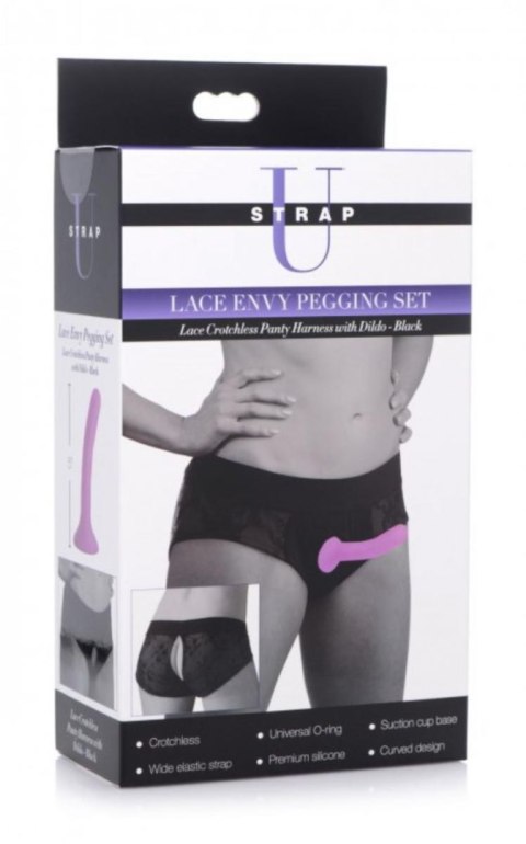Koronkowy czarny strap-on uprząż elastyczna Koronkowy czarny strap-on uprząż elastyczna