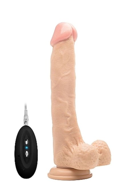 Vibrating Realistic Cock - 10" - With Scrotum - Skin Vibrating Realistic Cock - 10" - With Scrotum - Skin