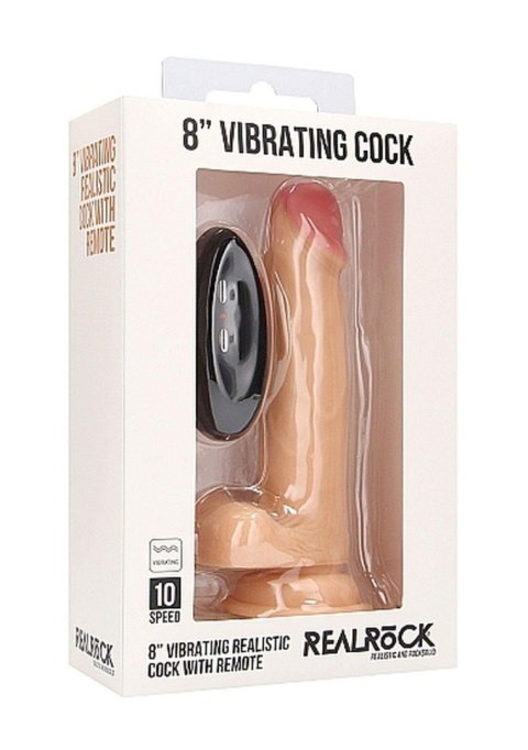Vibrating Realistic Cock - 8" - With Scrotum - Skin Vibrating Realistic Cock - 8" - With Scrotum - Skin