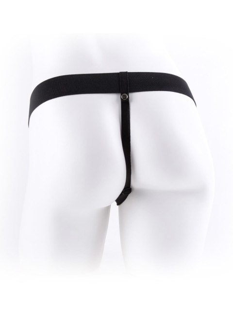 Proteza-HOLLOW STRAP-ON W BALLS 7"""" FLESH