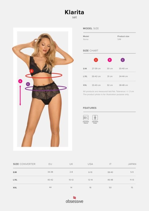 Biustonosz figi sex komplet obsessive klarita s/m