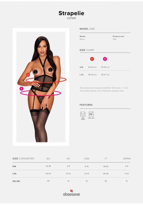 Komplet gorset stringi sex obsessive strapelie lxl