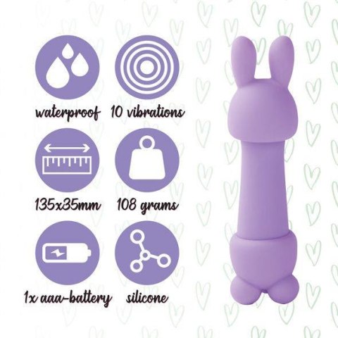 FeelzToys - Mister Bunny Massage Vibrator met 2 Dopjes Paars FeelzToys - Mister Bunny Massage Vibrator met 2 Dopjes Paars