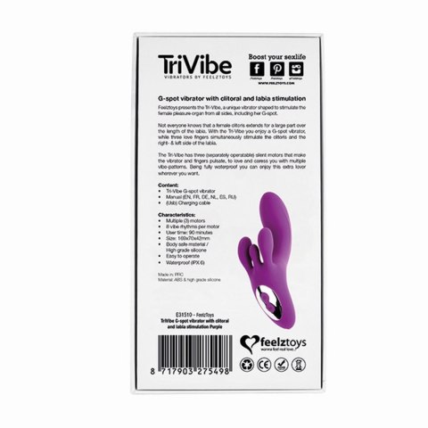 FeelzToys - TriVibe G-Spot Vibrator met Clitoris & Schaamlippen Stimulatie Paars FeelzToys - TriVibe G-Spot Vibrator met Clitoris & Schaamlippen Stimulatie Paars