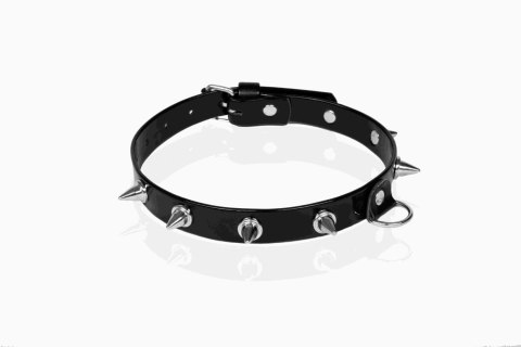 Wiązania-WHIPS lakier, obroża damska z kolcami, czarna Wiązania-WHIPS lakier, obroża damska z kolcami, czarna