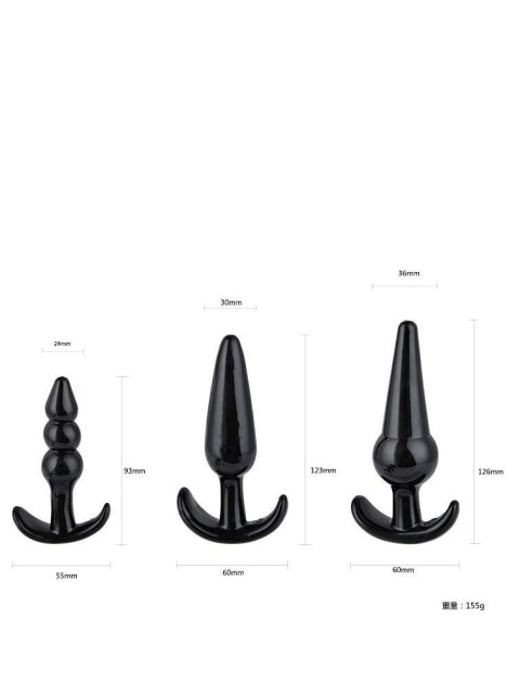Zestaw silikonowych zatyczek analnych korki plug Zestaw silikonowych zatyczek analnych korki plug