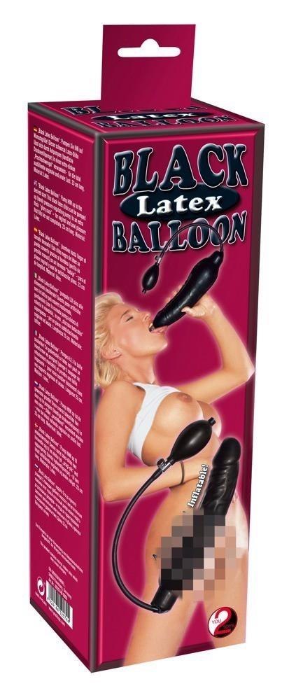 Nadmuchiwane żylaste dildo czarne gumowe Nadmuchiwane żylaste dildo czarne gumowe