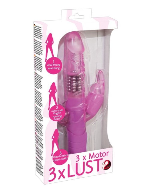 Wibrator do łechtaczki cipki pupy 3 końcówki 22cm Wibrator do łechtaczki cipki pupy 3 końcówki 22cm