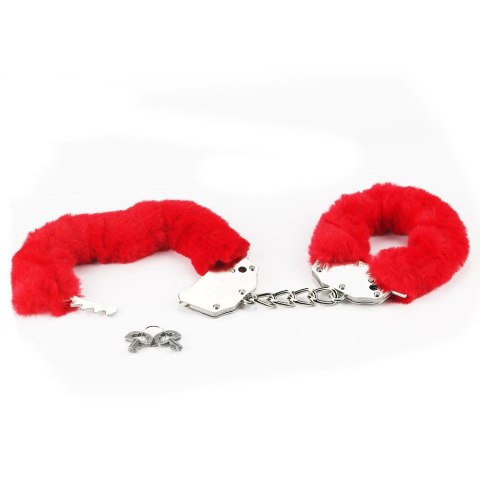 KAJDANKI FLUFFY HAND CUFFS CZERWONE 24-0048 LOVETOY