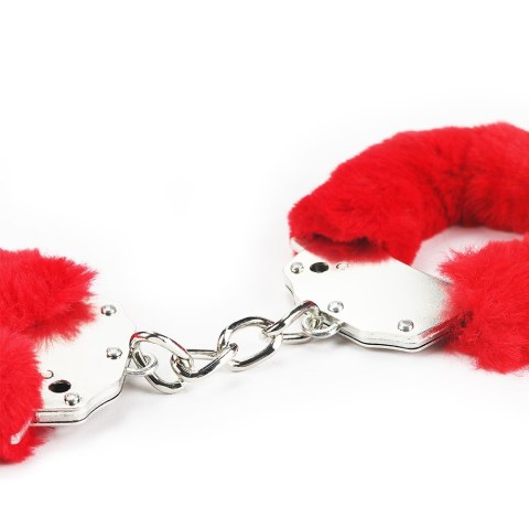 KAJDANKI FLUFFY HAND CUFFS CZERWONE 24-0048 LOVETOY