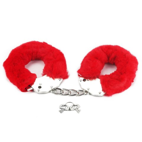 KAJDANKI FLUFFY HAND CUFFS CZERWONE 24-0048 LOVETOY