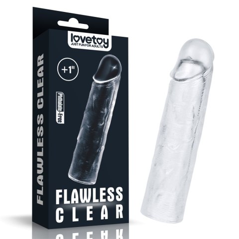 FLAWLESS CLEAR PENIS SLEEVE ADD 1'' 24-0115 LOVETOY