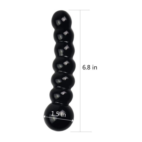 DILDO 6.8" GLASS ROMANCE CZARNY 24-0249 DILDO 6.8" GLASS ROMANCE CZARNY 24-0249