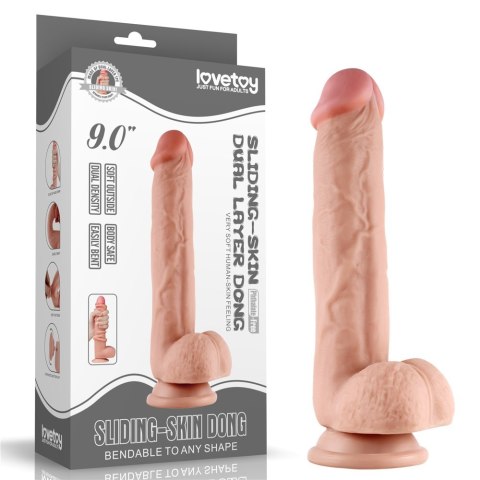 DILDO 9'' SLIDING SKIN DUAL LAYER DONG 24-0219 DILDO 9'' SLIDING SKIN DUAL LAYER DONG 24-0219
