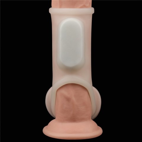 PIERŚCIEŃ NAKŁADKA VIBRATING SILK KNIGHTS RING WITH SCROTUM SLEEVE (WHITE) 24-0245 PIERŚCIEŃ NAKŁADKA VIBRATING SILK KNIGHTS RING WITH SCROTUM SLEEVE (WHITE) 24-0245