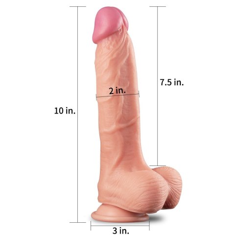 DILDO 10" DUAL LAYER PLATINUM SILICONE COCK 24-0385 DILDO 10" DUAL LAYER PLATINUM SILICONE COCK 24-0385