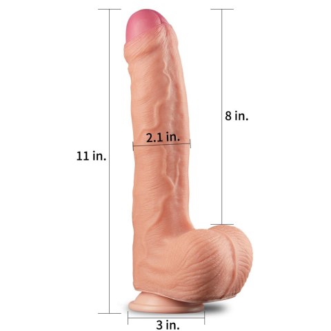 DILDO 11" DUAL LAYER PLATINUM SILICONE COCK 24-0442 LOVETOY
