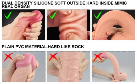 DILDO 12" DUAL LAYERED PLATINUM SILICONE COCK 24-0443 DILDO 12" DUAL LAYERED PLATINUM SILICONE COCK 24-0443