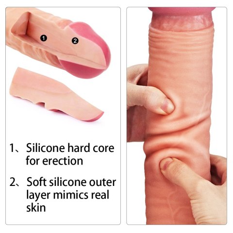 DILDO 12" DUAL LAYERED PLATINUM SILICONE COCK 24-0443 DILDO 12" DUAL LAYERED PLATINUM SILICONE COCK 24-0443
