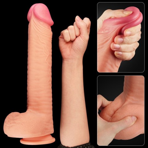 DILDO 12" DUAL LAYERED PLATINUM SILICONE COCK 24-0443 DILDO 12" DUAL LAYERED PLATINUM SILICONE COCK 24-0443