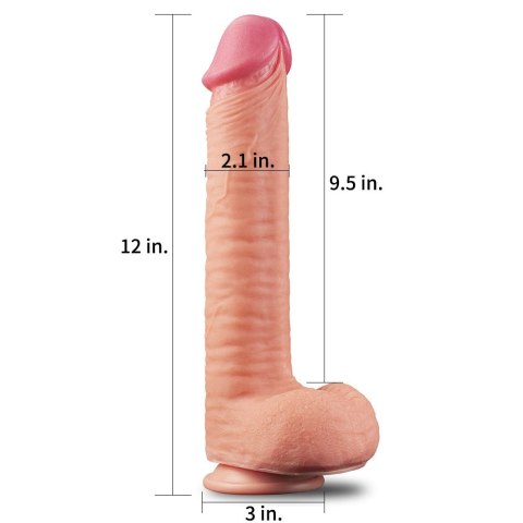DILDO 12" DUAL LAYERED PLATINUM SILICONE COCK 24-0443 DILDO 12" DUAL LAYERED PLATINUM SILICONE COCK 24-0443