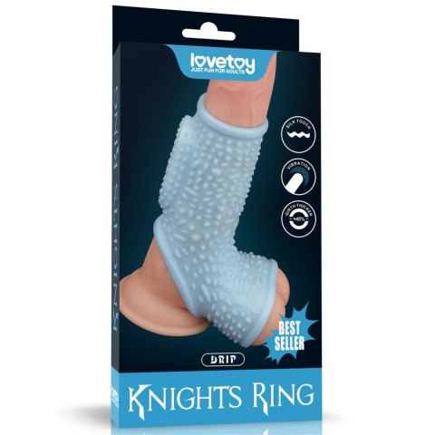 PIERŚCIEŃ VIBRATING DRIP KNIGHTS RING WITH SCROTUM SLEEVE 24-0314 PIERŚCIEŃ VIBRATING DRIP KNIGHTS RING WITH SCROTUM SLEEVE 24-0314