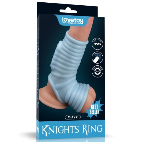 PIERŚCIEŃ VIBRATING WAVE KNIGHTS RING WITH SCROTUM SLEEVE 24-0315 PIERŚCIEŃ VIBRATING WAVE KNIGHTS RING WITH SCROTUM SLEEVE 24-0315