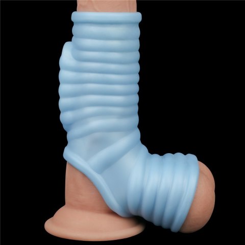 PIERŚCIEŃ VIBRATING WAVE KNIGHTS RING WITH SCROTUM SLEEVE 24-0315 PIERŚCIEŃ VIBRATING WAVE KNIGHTS RING WITH SCROTUM SLEEVE 24-0315