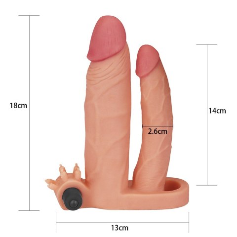 PRZEDŁUŻKA ADD 1" VIBRATING DOUBLE PENIS SLEEVE 24-0303 PRZEDŁUŻKA ADD 1" VIBRATING DOUBLE PENIS SLEEVE 24-0303
