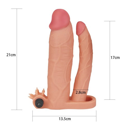 PRZEDŁUŻKA Z WIBRACJĄ ADD 3" VIBRATING DOUBLE PENIS SLEEVE 24-0436 PRZEDŁUŻKA Z WIBRACJĄ ADD 3" VIBRATING DOUBLE PENIS SLEEVE 24-0436