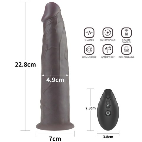 WIBRATOR 9'' DUAL LAYERED SILICONE ROTATOR CZARNE 24-0446 WIBRATOR 9'' DUAL LAYERED SILICONE ROTATOR CZARNE 24-0446