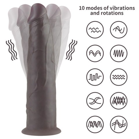 WIBRATOR 9'' DUAL LAYERED SILICONE ROTATOR CZARNE 24-0446 WIBRATOR 9'' DUAL LAYERED SILICONE ROTATOR CZARNE 24-0446
