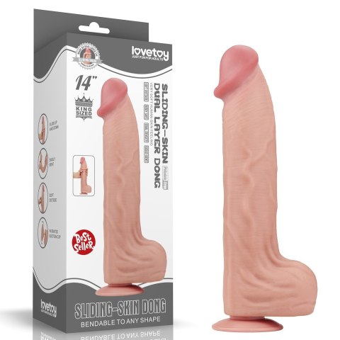 14'' KING SIZED SLIDING SKIN DUAL LAYER DONG 24-0334 14'' KING SIZED SLIDING SKIN DUAL LAYER DONG 24-0334
