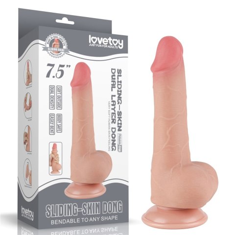 DILDO 7.5'' SLIDING SKIN DUAL LAYER DONG FLESH 24-0369 DILDO 7.5'' SLIDING SKIN DUAL LAYER DONG FLESH 24-0369