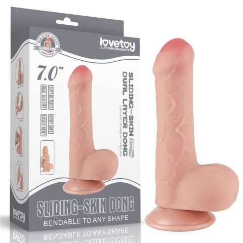 DILDO 7'' SLIDING SKIN DUAL LAYER DONG FLESH 24-0367 DILDO 7'' SLIDING SKIN DUAL LAYER DONG FLESH 24-0367