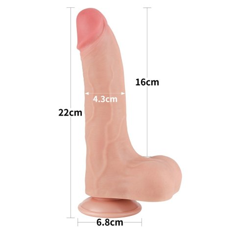 DILDO 8.5'' SLIDING SKIN DUAL LAYER DONG FLESH 24-0374 DILDO 8.5'' SLIDING SKIN DUAL LAYER DONG FLESH 24-0374