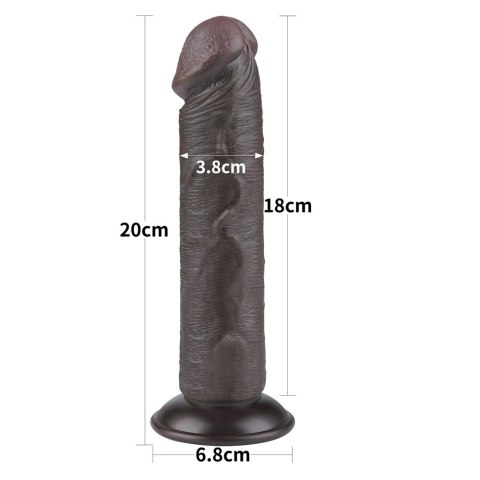 DILDO 8'' SLIDING SKIN DUAL LAYER DONG BLACK 24-0377 DILDO 8'' SLIDING SKIN DUAL LAYER DONG BLACK 24-0377