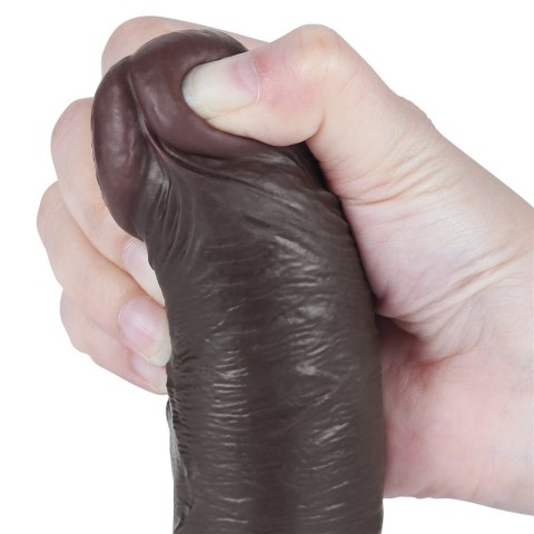 DILDO 8'' SLIDING SKIN DUAL LAYER DONG BLACK 24-0377