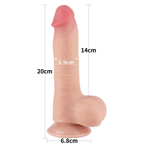 DILDO 8'' SLIDING SKIN DUAL LAYER DONG FLESH 24-0371 DILDO 8'' SLIDING SKIN DUAL LAYER DONG FLESH 24-0371