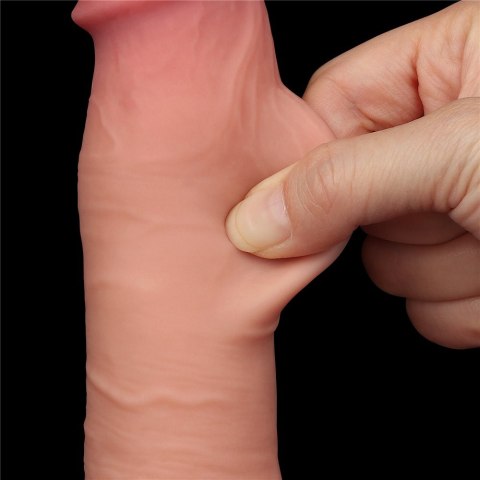 DILDO 8'' SLIDING SKIN DUAL LAYER DONG FLESH 24-0371 DILDO 8'' SLIDING SKIN DUAL LAYER DONG FLESH 24-0371