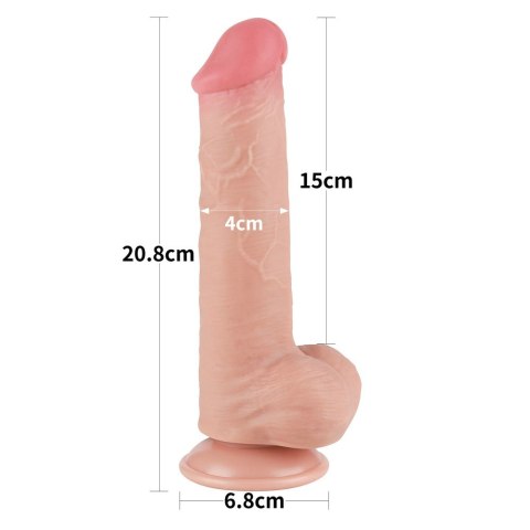 DILDO 8'' SLIDING SKIN DUAL LAYER DONG FLESH 24-0373