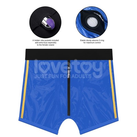 CHIC STRAP-ON SHORTS (28 - 31 CALI W PASIE) NIEBIESKI 24-0400 CHIC STRAP-ON SHORTS (28 - 31 CALI W PASIE) NIEBIESKI 24-0400