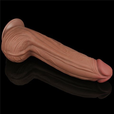 DILDO 12'' KING SIZED SLIDING SKIN DUAL LAYER DONG BRĄZOWY 24-0427 DILDO 12'' KING SIZED SLIDING SKIN DUAL LAYER DONG BRĄZOWY 24-0427