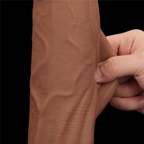 DILDO 12'' KING SIZED SLIDING SKIN DUAL LAYER DONG BRĄZOWY 24-0427 DILDO 12'' KING SIZED SLIDING SKIN DUAL LAYER DONG BRĄZOWY 24-0427
