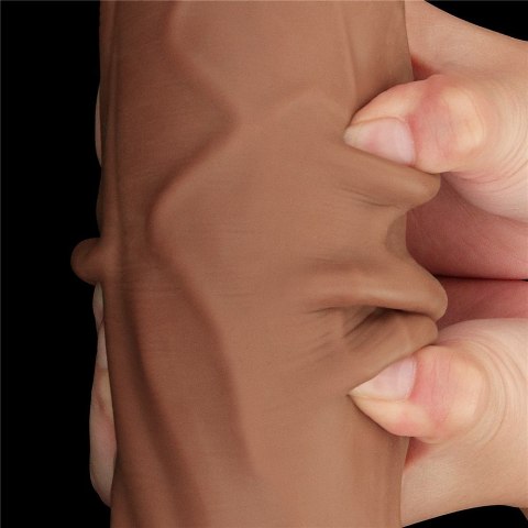 DILDO 12'' KING SIZED SLIDING SKIN DUAL LAYER DONG BRĄZOWY 24-0427 DILDO 12'' KING SIZED SLIDING SKIN DUAL LAYER DONG BRĄZOWY 24-0427