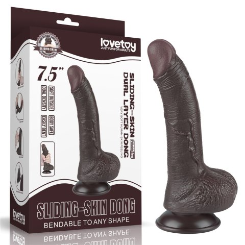 DILDO 7.5'' SLIDING SKIN DUAL LAYER DONG CZARNE 24-0396 DILDO 7.5'' SLIDING SKIN DUAL LAYER DONG CZARNE 24-0396