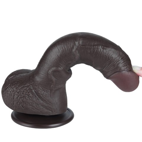 DILDO 7.5'' SLIDING SKIN DUAL LAYER DONG CZARNE 24-0396 DILDO 7.5'' SLIDING SKIN DUAL LAYER DONG CZARNE 24-0396